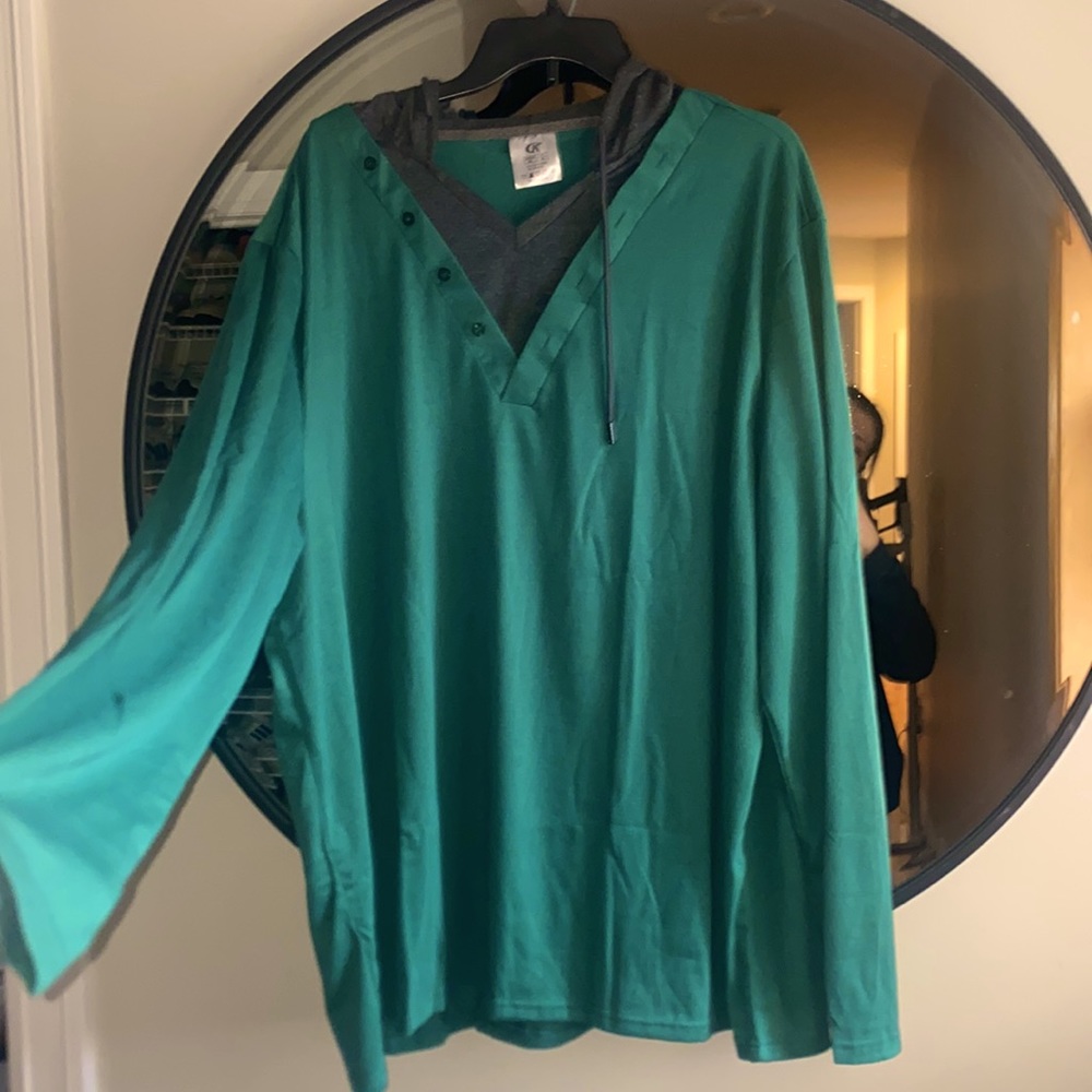 NWT KC Amazon lightweight green pullover hooded top